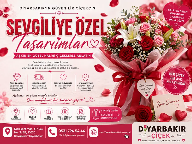 Diyarbakır Sevgiliye Özel Gül Tasarımları