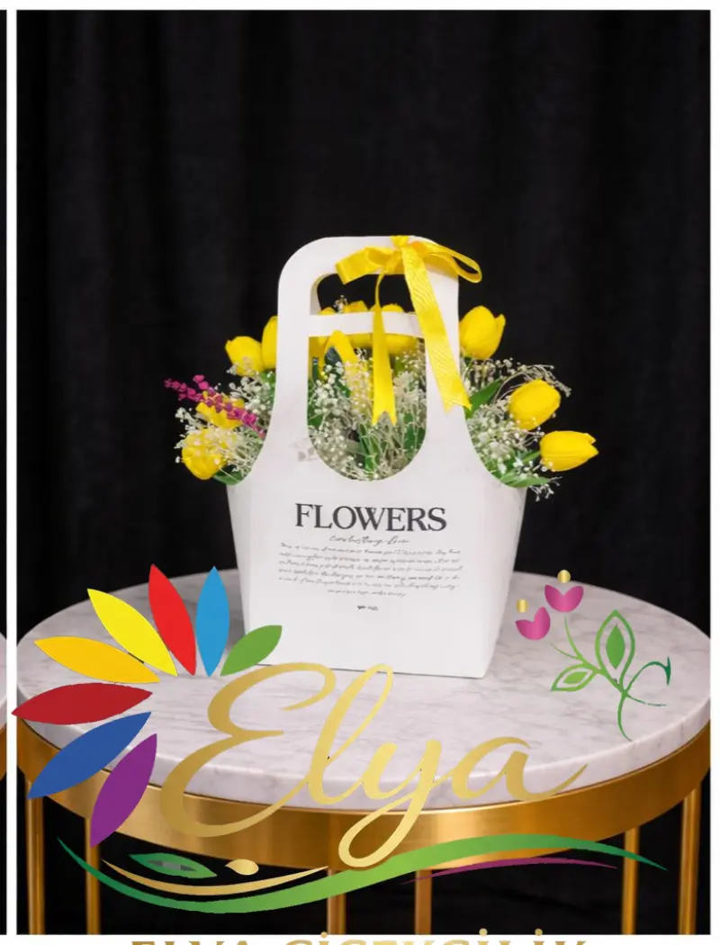 Flowers Çantalı Sarı Lale: Güneşin Işığı Kapınızda! - Diyarbakır Çiçek Gönder